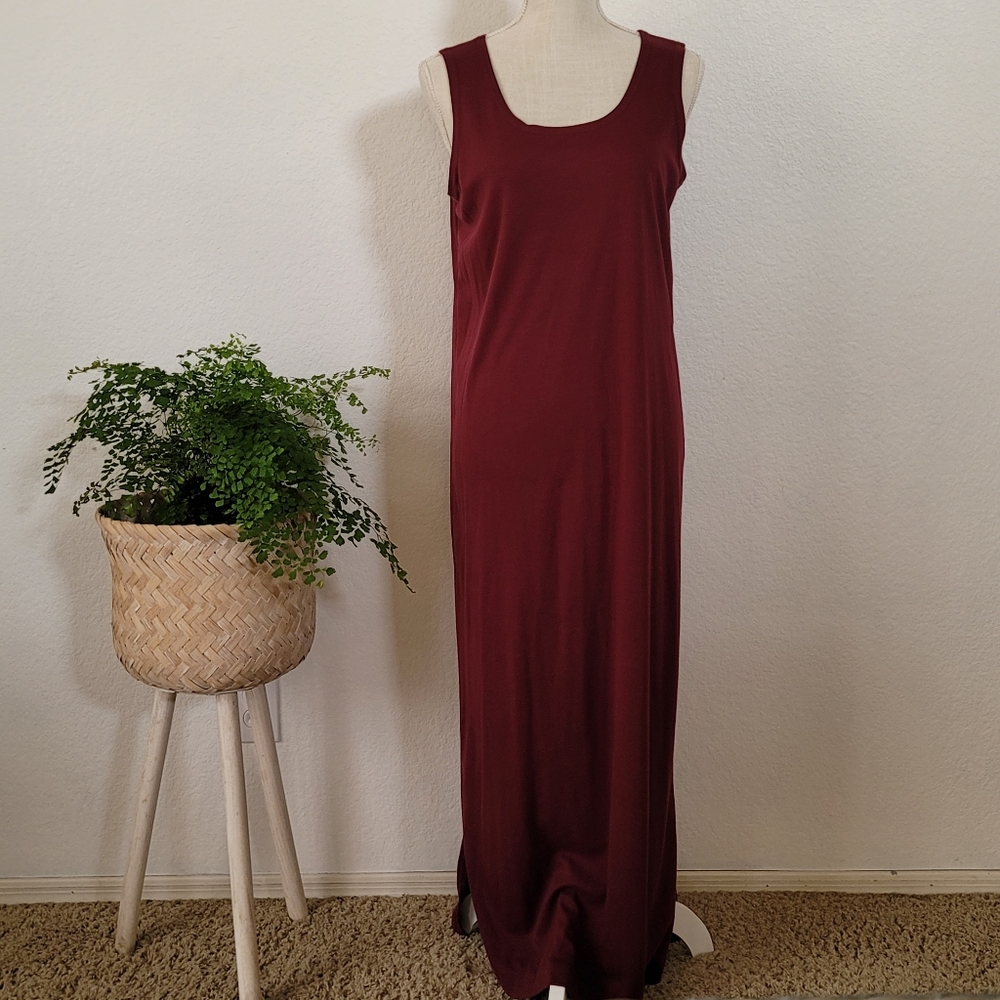 Multiples Choice Burgundy Maxi Dress
